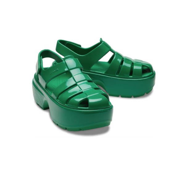 NWT Stomp Fisherman High Shine Sandal | Green Ivy | Size 9 - Picture 1 of 7